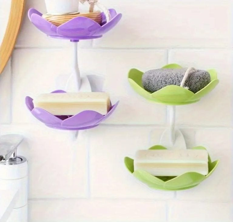 Multicolor Lotus Flower Soap Holder, Double Layer ( Random Color ) – 01 Stand