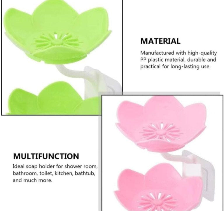 Multicolor Lotus Flower Soap Holder, Double Layer ( Random Color ) – 01 Stand